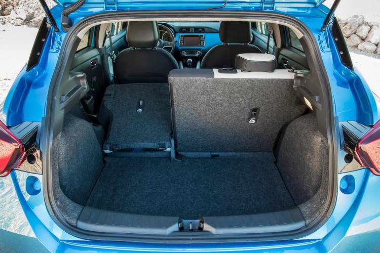 Nissan Micra K14 2019 bagageruimte tot aan voorstoelen