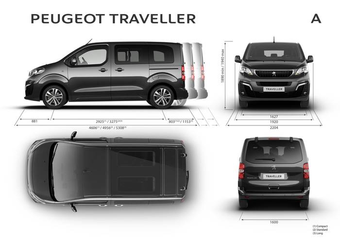 Technische gegevens, parameters en afmetingen Peugeot Traveller 2016
