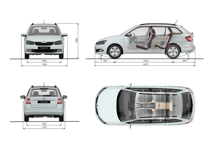 Especificações técnicas e dimensões Škoda Fabia NJ5 2014